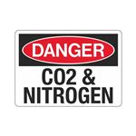 Danger CO2 and Nitrogen Sign
